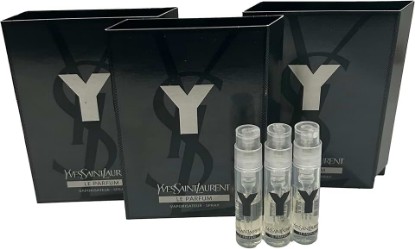 Picture of Yves Saint Laurent YSL Y LE PARFUM Men Sample Perfume Spray Trial Size Partially Filled Vials 1.2 ml / 0.04 fl oz (set of 3)