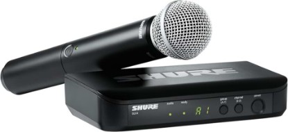 Picture of Shure BLX24/SM58 Wireless Vocal Microphone System - H10 Band | 14-hour battery and 300 ft UHF range with SM58 handheld vocal mic and single-channel receiver for live vocals