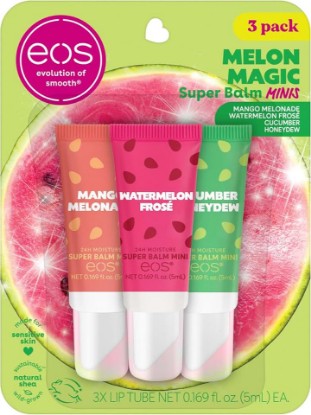 Picture of eos 24H Moisture Super Balm Minis- Melon Magic Variety, 0.169 fl oz, 3-Pack