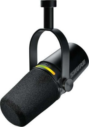 Picture of Shure MV7+ USB-C & XLR Podcast Dynamic Microphone - Black | USB-C and XLR dynamic mic with LED touch panel, auto level and pop filter for podcasting, streaming and recording