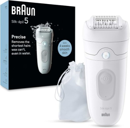 Picture of Braun Epilator Silk-épil 5, Hair Removal Device, Women Shaver & Trimmer, Wet and Dry, Includes Skin Contact Cap, SE5-011, Grey GreenCircle Certified: Certified Energy Savings