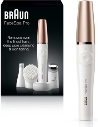Picture of Braun Face Epilator Facespa Pro 911, Facial Hair Removal for Women, Hair Removal Device, 3-in-1 Epilating, Cleansing Brush and Skin Toning with 3 Extras GreenCircle Certified: Certified Energy Savings