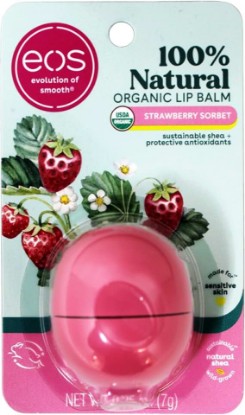 Picture of eos Lip Balm Strawberry Organic, 0.25 Ounce USDA Organic [Amazon-developed Certification] Compact by Design