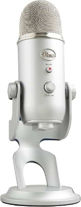 Picture of Logitech Creators Blue Yeti USB Microphone for PC, Mac, Gaming, Recording, Streaming, Podcasting, Studio and Computer Condenser Mic with Blue VO!CE Effects, 4 Pickup Patterns, Plug and Play - Silver | Mac, Gaming, Recording, Streaming, Podcasting, Studio and Computer Condenser Mic, VO!CE Effects, 4 Pickup Patterns