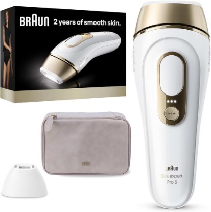 Picture of Braun IPL, Silk·Expert Pro 5, IPL Hair Removal for Women and Men, Permanent Laser Hair Reduction At-Home, 2 Heads, Pouch, IPL5137 GreenCircle Certified: Certified Energy Savings