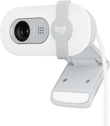 Picture of Logitech Brio 100 Full HD 1080p Webcam for Streaming and Meetings - White | 1080p with auto-light correction, built-in mic, privacy shutter, USB-A, compatible with Teams, Google Meet, Zoom and more ECOLOGO