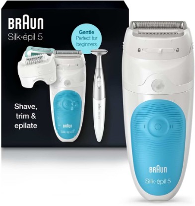 Picture of Braun Epilator Silk-épil 5 5-810, Hair Removal Device, Epilator for Women, Shaver & Bikini Trimmer, Cordless, Rechargeable, Wet & Dry GreenCircle Certified: Certified Energy Savings