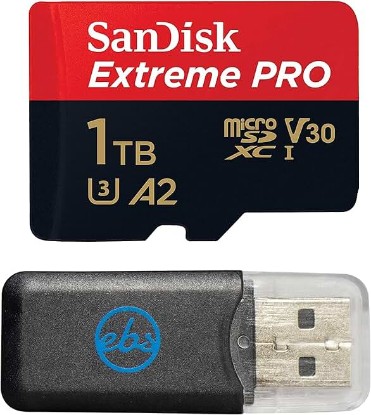 Picture of SanDisk 1TB Extreme Pro Micro SD Card Works with Samsung Galaxy Note Tablet | Compatible Models: Note20 Ultra (5G), Note10+ (5G) SDSQXCD-1T00-GN6MA Bundle with (1) Everything But Stromboli Card Reader