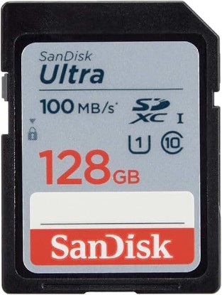 Picture of Sandisk 128GB Ultra SDXC UHS-I Memory Card - 100MB/s, C10, U1, Full HD, SD Card - SDSDUNR-128G-GN6IN