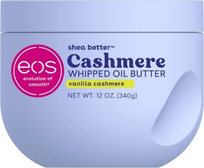 Picture of eos Cashmere Whipped Oil Body Butter, Vanilla Cashmere, 72 Hour Weightless Moisture For Dry Skin, Rich Formula and Deep Hydration, Body Care, 12 oz