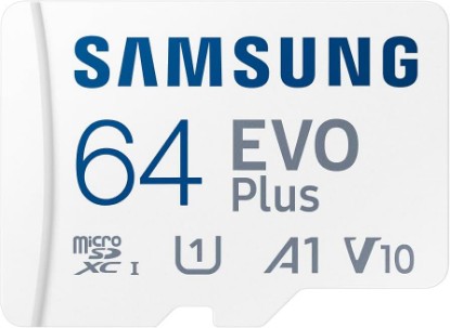 Picture of Samsung EVO Plus 64GB microSDXC Memory Card + SD Adaptor, Up to 160MB/s | UHS-I, C10, U3, V10, A3, Upgrade microSD Storage for Phones, Tablets, Gaming Consoles, DSLR Cameras, PCs (MB-MC64SA/AM)