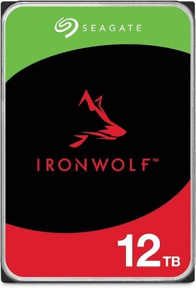 Picture of Seagate IronWolf 12TB, Interne Harde Schijf, voor NAS RAID, NAS, 3.5", SATA 6 GB/s, 7200 RPM, 265 MB cache, FFP, Data Rescue Service (ST12000VNZ008) | 7200 RPM. 24/7 NAS-optimized HDD. AgileArray, All-CMR, RV sensors for multi-bay, 180TB/year. 3-Year Warranty + 3-Year Rescue
