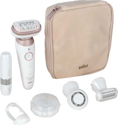 Picture of Braun Silk-épil 9 Flex Facial Epilator for Women with 360° Flexible Head for Easy Wet/Dry Hair Removal, Epilator with Trimmer Hood GreenCircle Certified: Certified Energy Savings