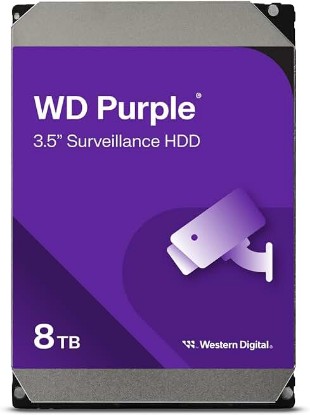 Picture of Western Digital 8TB WD Purple Surveillance Internal Hard Drive HDD - SATA 6 Gb/s, 128 MB Cache, 3.5" - WD84PURZ