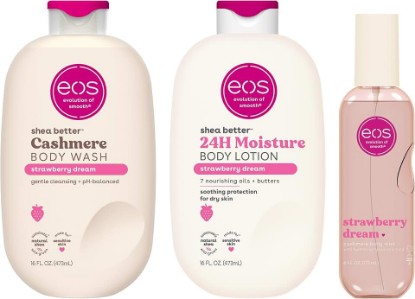 Picture of eos Essentials Bundle - Body Wash, Body Mist, Body Lotion - Strawberry Dream