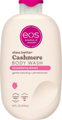 Picture of eos Cashmere Body Wash – Strawberry Dreams, Moisturizing Body Wash, Creamy Gel Formula, with Shea Butter, Glycerin, Vitamin E, pH Balanced, Sensitive Skin, Vegan, 16 fl oz