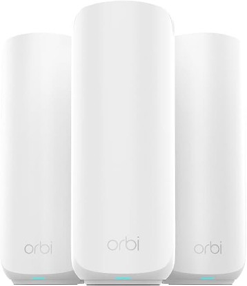 Picture of NETGEAR Orbi 360 Series Dual-Band WiFi 7 Mesh Network System for Home (RBE363) – Wireless Router (no Modem) + 2 Extenders, 5 Gbps, Covers 6,000 sq.ft., 70 Devices, 2.5GB Internet Port, BE5000