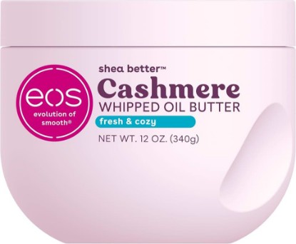 Picture of eos Cashmere Whipped Oil Body Butter, Fresh & Cozy, 72 Hour Weightless Moisture For Dry Skin, Rich Formula and Deep Hydration, Body Care, 12 oz