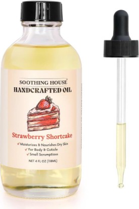 Picture of Strawberry Shortcake Body Oil: Moisturizing Body Oil for Soft, Glowing Skin with Almond & Jojoba Oil (4 fl oz)