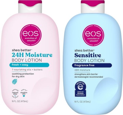 Picture of Bundle of eos Shea Better Body Lotion- Fresh & Cozy + Fragrance Free, 24-Hour Hydration Skin Care, 16 fl oz