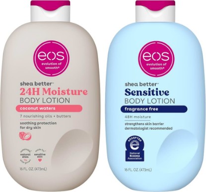 Picture of Bundle of eos Shea Better Body Lotion- Coconut Waters+ Fragrance Free, 24-Hour Hydration Skin Care, 16 fl oz