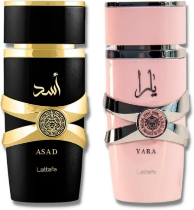 Picture of Lattafa for Unisex 2 Piece Eau de Parfum Gift Set (Asad for Men + Yara for Women) 3.4 Ounce/100 ml each