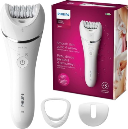 Picture of PHILIPS Epilator Series 8000 for Women, with 3 Accessories, BRE700/04 GreenCircle Certified: Certified Environmental Facts Label