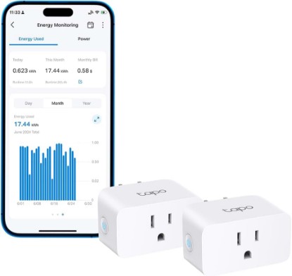 Picture of Tapo Smart Plug Wi-Fi, Energy Monitoring, P115(2-Pack), 15A | Works with Alexa & Google Home & Samsung SmartThings, Timer, 1800W Max, ETL Certified, 2.4G Wi-Fi Only