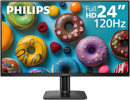 Picture of PHILIPS 24 Inch Computer Monitor FHD 120Hz IPS, 24E2N2100 | 1920×1080 LED Monitor, HDMI 1.4, VGA, VESA, Adaptive Sync, Flicker-Free, Low Blue Light, 4yr Advance Replacement Warranty