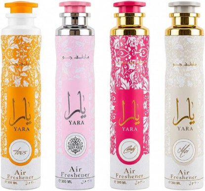 Picture of Lattafa Yara Air Freshener Collection – 4 x 300ml Room Spray Set | Includes Yara Pink, Yara Moi, Yara Candy & Yara Tous | Long-Lasting Home Fragrance for Living Room, Bedroom, Office & Bathroom