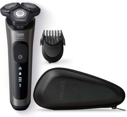 Picture of Philips Norelco Shaver 6000, Rechargeable Wet & Dry Shaver with 2-in-1 Click On Beard Styler (5 Length Settings) and Precision Trimmer, S6600/90 (Renewed)