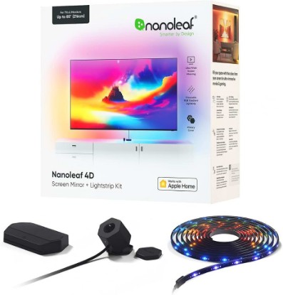 Picture of Nanoleaf 4D TV LED Backlight, Smart Addressable Gradient Light Strip | Multicolor Immersive LED Light strip with Screen Sync, Bias Lighting for Home Theatre & Gaming, Fits Up to 85" TV