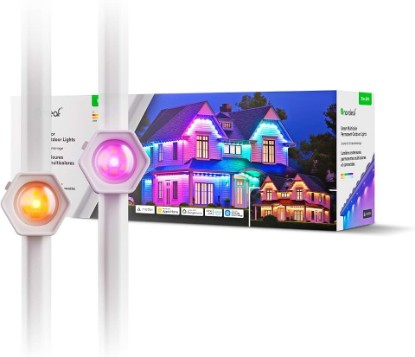 Picture of Nanoleaf Matter Permanent Outdoor Lights, Smart RGBCW Outdoor String Lights | Color-Changing Animations with 16M+ Colors, IP67 for Patio, Deck, Backyard, Compatible with Alexa, Google Home, 49ft