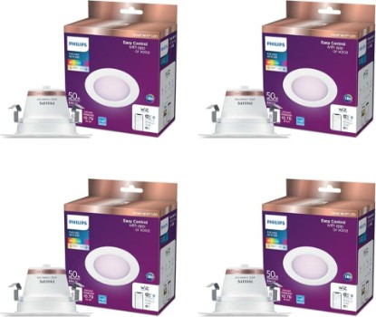 Picture of PHILIPS Smart Retrofit Recessed Downlight 4-Pack, 50W Equivalent, 4-Inch LED Color Changing Lights, Powered by WiZ Connected