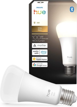 Picture of Philips Hue Smart LED A21 Bulb 1-Pack, Warm White Light 2700K, E26 Base, 13.5W, 1600 Lumens, Dimmable LED Bulbs, Works with Alexa, Google Assistant, and Apple Home