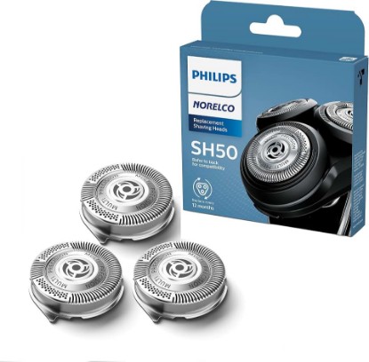 Picture of Philips Norelco Genuine Replacement Heads, 3 Count | 45 Self Sharpening MultiPrecision Blades, Compatible with Series 5000 - 6000 and AquaTouch, SH50/52 GreenCircle Certified: Certified Environmental Facts Label
