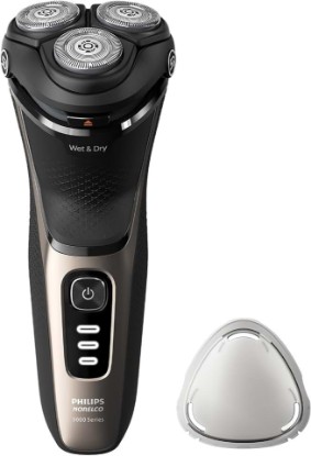 Picture of Philips Norelco CareTouch Electric Shaver, Ash Gold | 27 Self Sharpening ComfortCut Blades, 5D Pivot & Flex Heads, Wet or Dry Use, Includes Travel Pouch, S3242/90 GreenCircle Certified: Certified Environmental Facts Label