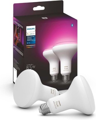 Picture of Philips Hue BR30 LED Smart Light Bulbs 2-Pack, Flicker-Free 85W Light Bulbs, Bluetooth Compatible, Compatible with Alexa, Google Assistant, and Apple HomeKit, E26 Base