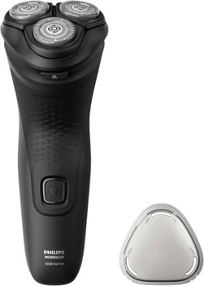 Picture of Philips Norelco 1100 Electric Shaver, Deep Black | 27 Self Sharpening ComfortCut Blades, 4D Floating Heads, Dry Use Only, 2-Year Blade Life, Corded, S1016/90 GreenCircle Certified: Certified Environmental Facts Label