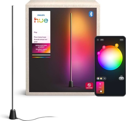 Picture of PHILIPS Hue Play Floor Lamp, RGBWWIC LED, 53 Inch, 1-Pack, Black | White Ambiance, Multicolor Gradients, Sync in Real Time, Smart Lighting, Bluetooth App Control, Modern, Smart Home
