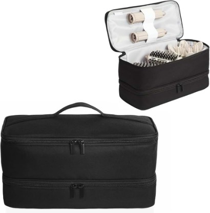 Picture of Double-Layer Carrying Case Compatible with Shark Flexstyle (Black) | Travel Case Compatible with Dyson Airwrap Styler/Shark Flex Style/Shark SpeedStyle and Attachments