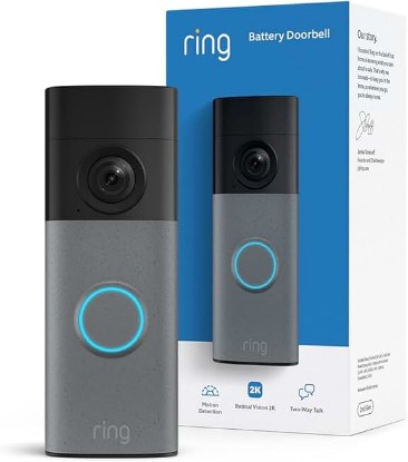 Picture of Ring Battery Doorbell 2K (newest model) Retinal 2K with wide-angle video, up to 6x Enhanced Zoom, Two-Way Talk, and Built-In Battery, Speckled Gray