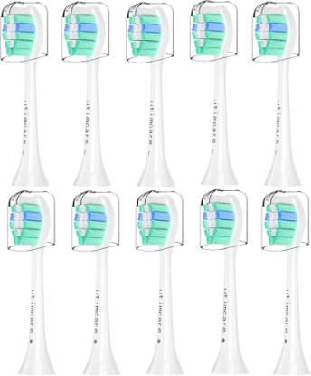 Picture of Replacement Toothbrush Heads for Philips Sonicare 10 Pack | For: 4100 5100 5950 7300 6100 9500 Plaque Control C1 C2 G2 A3 Gum Health FlexCare Easy Clean ProtectiveClean
