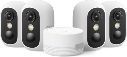 Picture of eufy Security eufyCam C35 4-Cam Kit, Wireless Indoor/Outdoor Camera | Magnetic Mount, Color Night Vision, Local Storage, No Monthly Fee, IP67, Facial Recognition, Solar Panel Compatible, White