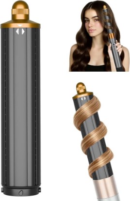 Picture of 1.6INCH/40MM Long Barrel for Dyson Airwrap Attachment | Long Hair Curling Barrels Roller Attachment Compatible with Air Wrap HS01/05/08, Automatic Curlers for Loose Curls(Gold)