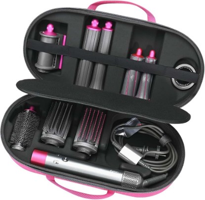 Picture of RLSOCO Travel Case for Dyson Airwrap Complete Long/Complete Styler HS08 HS05 HS01,NOT for Dyson Airwrap i.d. - Fits 4pcs Long Barrels or Short Barrels - Pink (Case Only,Hair Styler is not Included)
