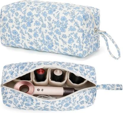 Picture of Travel Hair Tool Bag Compatible with Dyson Airwrap Carrying Case, Floral Portable Hair Dryer Bag Organizer