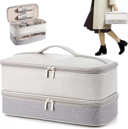 Picture of Travel Carrying Bag for Dyson Airwrap Attachments,Double Layer Waterproof Hair Styler Tools Travel Case for Shark Flexstyle FlexFusion Curling Iron