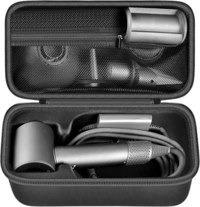 Picture of ANKHOH Case Holder for Dyson Supersonic Hair Dryer, Blow Dryer Storage Bag | Protective Hard Shell, Hair Dryer & Accessory Storage, Travel Carrying Case, Case Only, For Home Salons & Travel, Full Black Global Recycled Standard