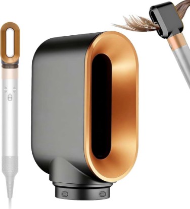 Picture of Pre-Styling Dryer Attachment Nozzle Replacement Compatible with Dyson | Fast drying nozzle | Enhance texture | Eliminate frizz & leaves hair silky smooth | Snap-on seamless fit, easy install | Gold